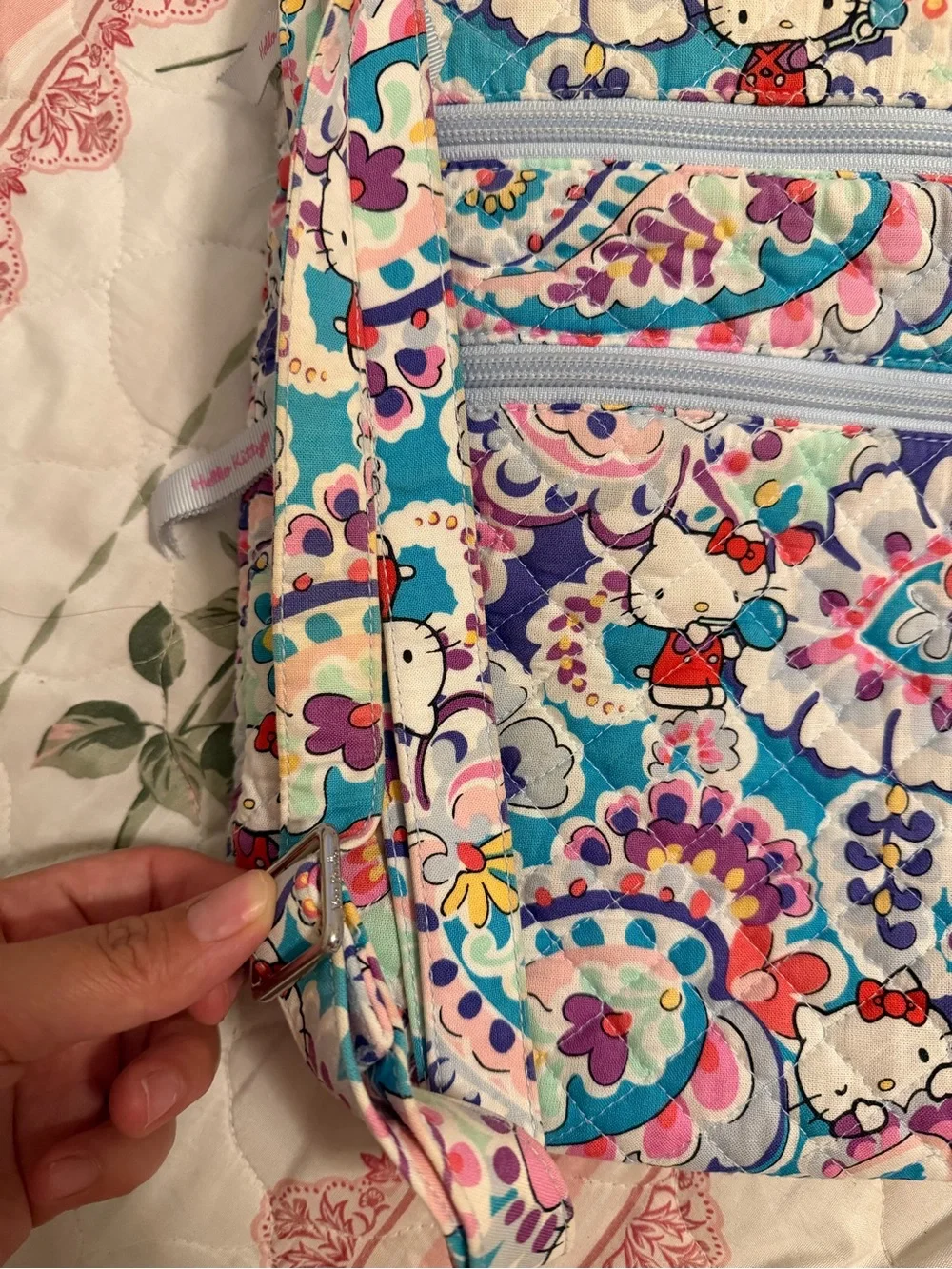 Vera Bradley Quilted Crossbody in Purple, Teal & Pink